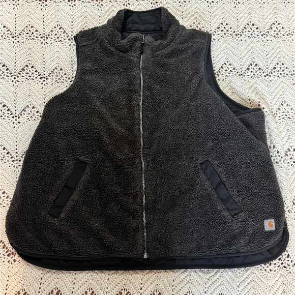Carhartt Jacket Sherpa Lined Utility Vest Folkstone Reversible Women’s Size XL? - Picture 7 of 8